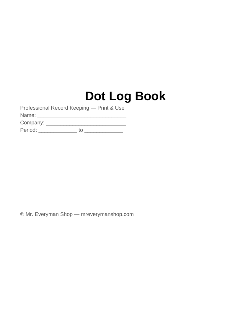 DVIR Driver Vehicle Inspection Report — 49 CFR 396.11 — Printable PDF