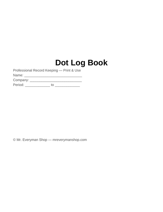 DVIR Driver Vehicle Inspection Report — 49 CFR 396.11 — Printable PDF