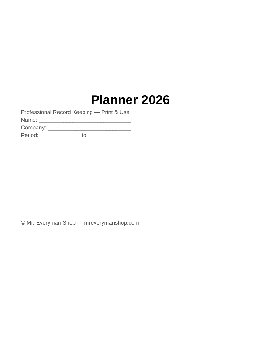 Undated Daily & Weekly Planner — Printable PDF